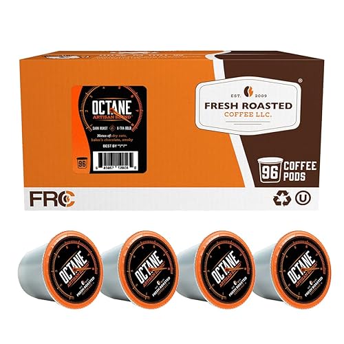 Miniatura 174 de Fresh Roasted Coffee, Tostado italiano, oscuro, 96 cápsulas para cafeteras K Cup