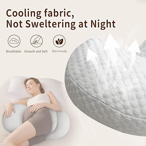 Miniatura 2 de Almohada de embarazo para dormir, almohada de maternidad para mujeres embarazadas, almohada refrescante de embarazo, soporte de cuña de embarazo