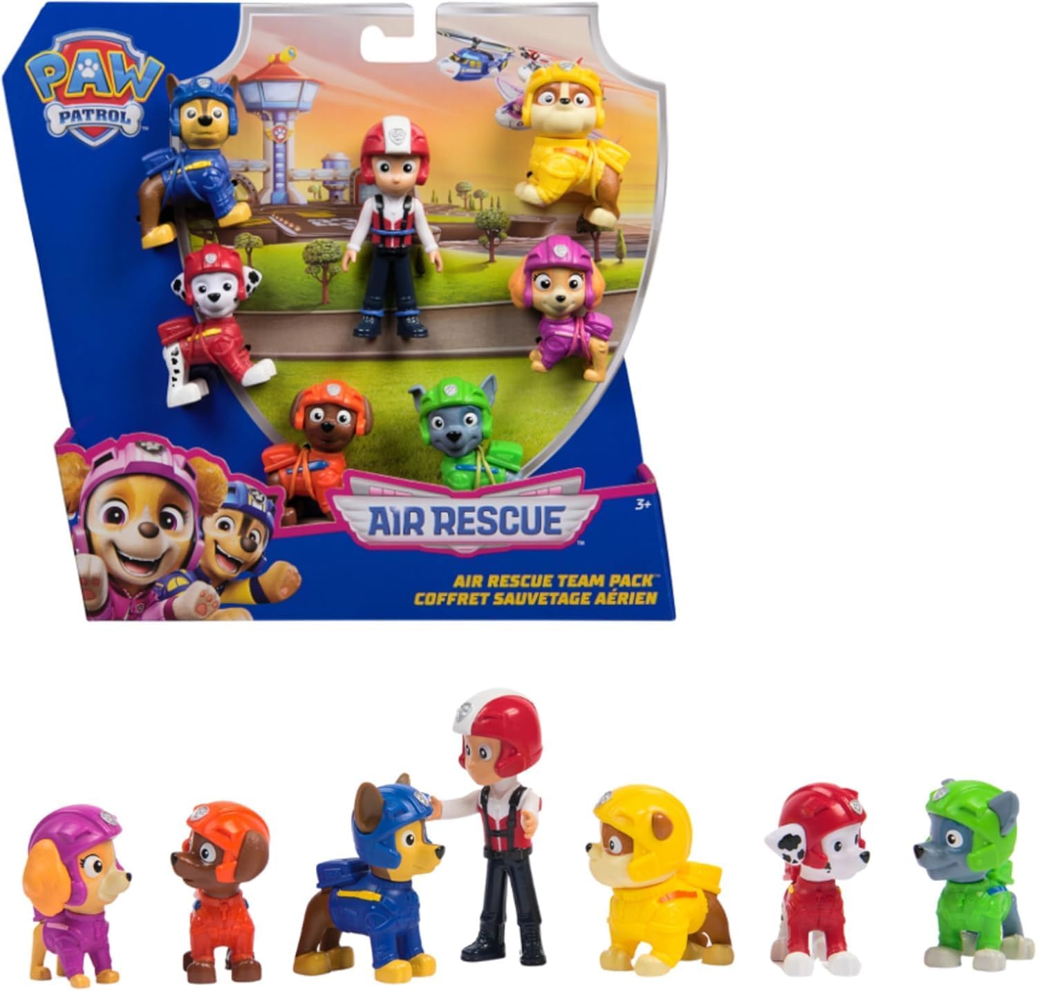 Paw Patrol - Gift Set of 7 Air Rescue Figurines - Collectible Figure - Mission Vaulting - Paw Patrol Toy - Child Gift 3 Years And Above - Children's Toy 3 Years And Above
