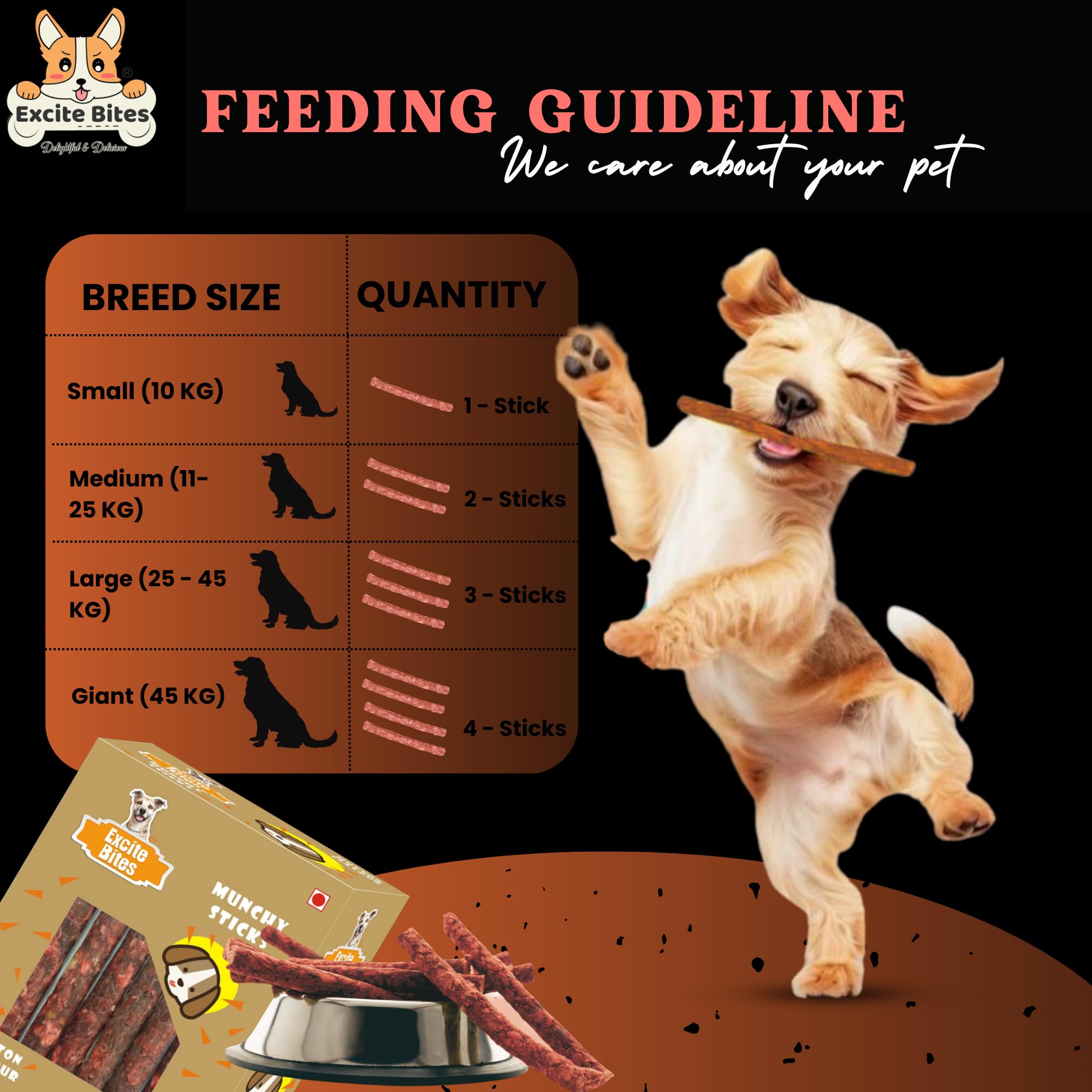 Excite Bites Mutton Flavor Munchy Sticks - 450 g Dog Chews 3
