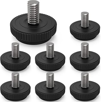 ONEHOME 8 Pack 5/16-18 Stainless Steel Adjustable Threaded Furniture Leg Leveling Feet Screw-in Glide Levelers,Screw Foot Levelers Screw On Furniture Glide Leveling Table,Chair,Furniture