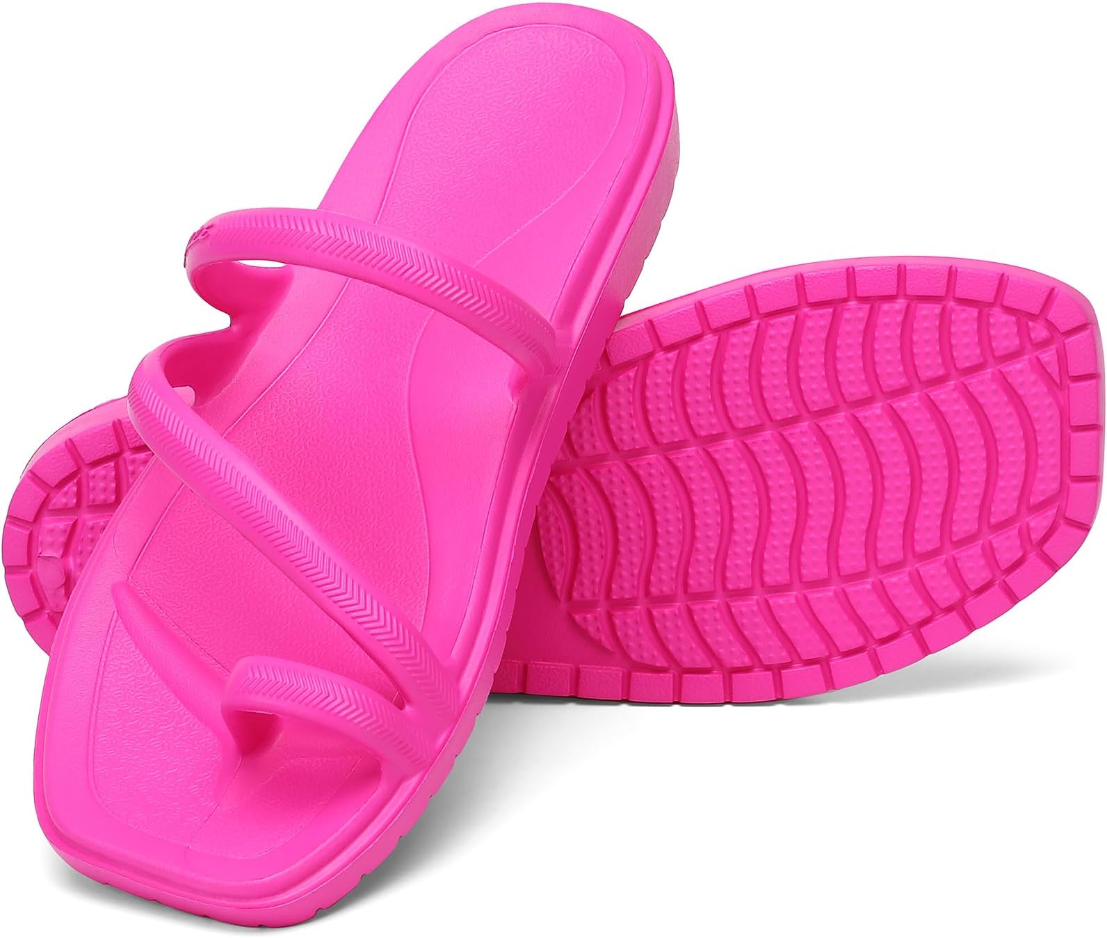 Flip Flops for Women Arch Support Comfortable Thong Sandals with Square Toe & Lightweight Cushion Beach Slides