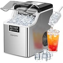 EUHOMY Ice Cube Maker Machine Countertop, 2 Ways to Add Water, 45Lbs/Day 24 Pcs Ready in 13 Mins, Self-Cleaning Portable Compact, with Ice Scoop &amp; Basket, Perfect for Home/Kitchen/Office/Bar