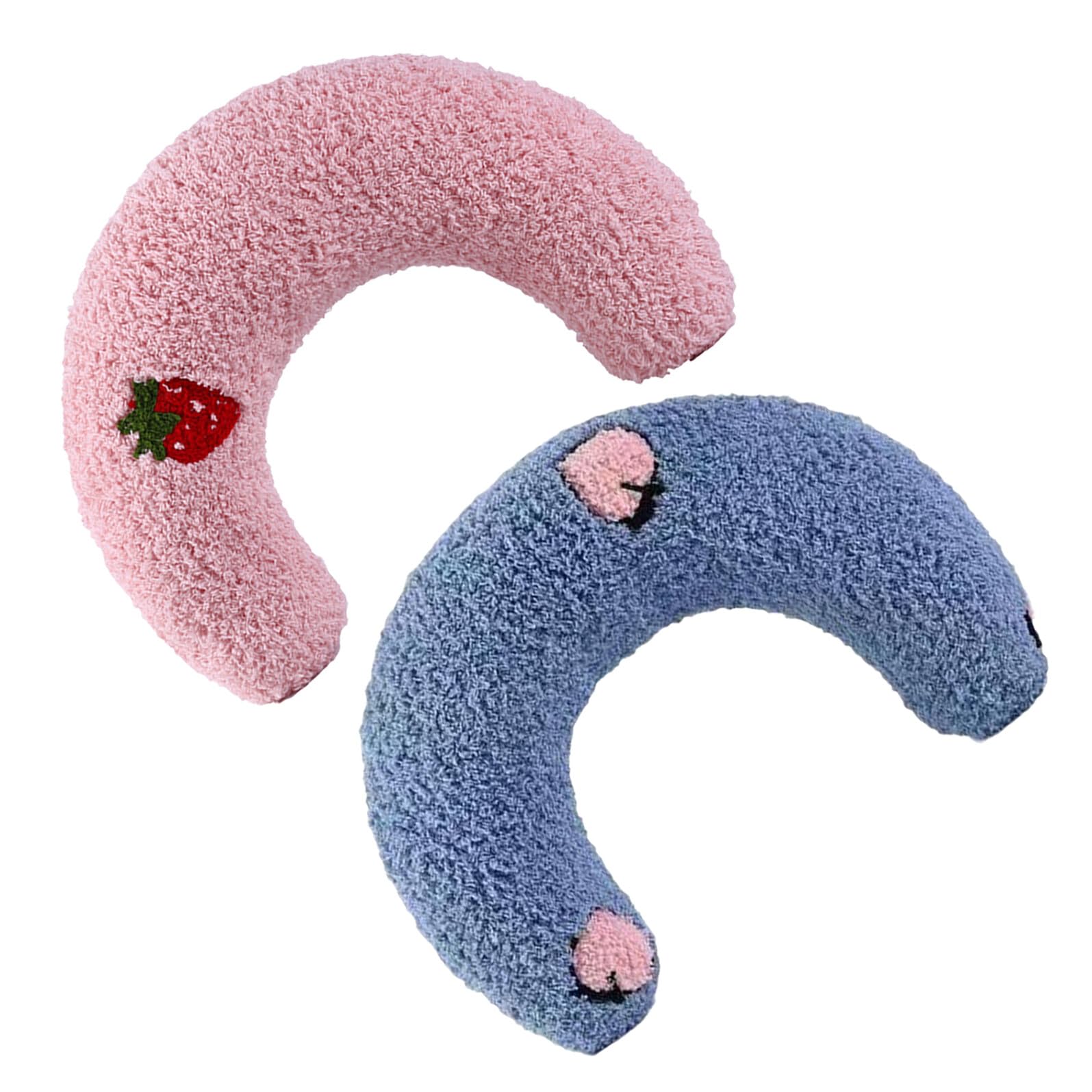 Almohada en U para perros y gatos lavable pack de 2 cojines rosa y azul TOYANDONA
