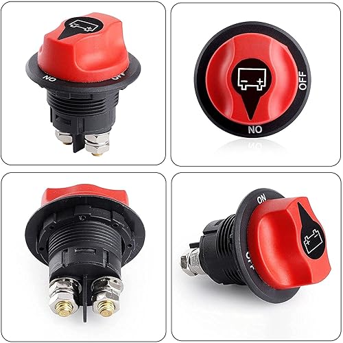 Miniatura 5 de Interruptor de desconexión de batería - Aislador de corte de 12V-48V - Máx. 32V CC 100A Cont 150A INT Interruptor de encendido y apagado para