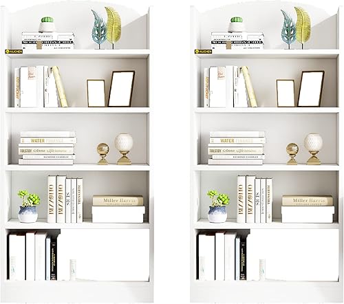 Estantería abierta de 5 estantes, estantes de almacenamiento, estante de exhibición de pie para piso, estantería moderna de mediados de siglo,