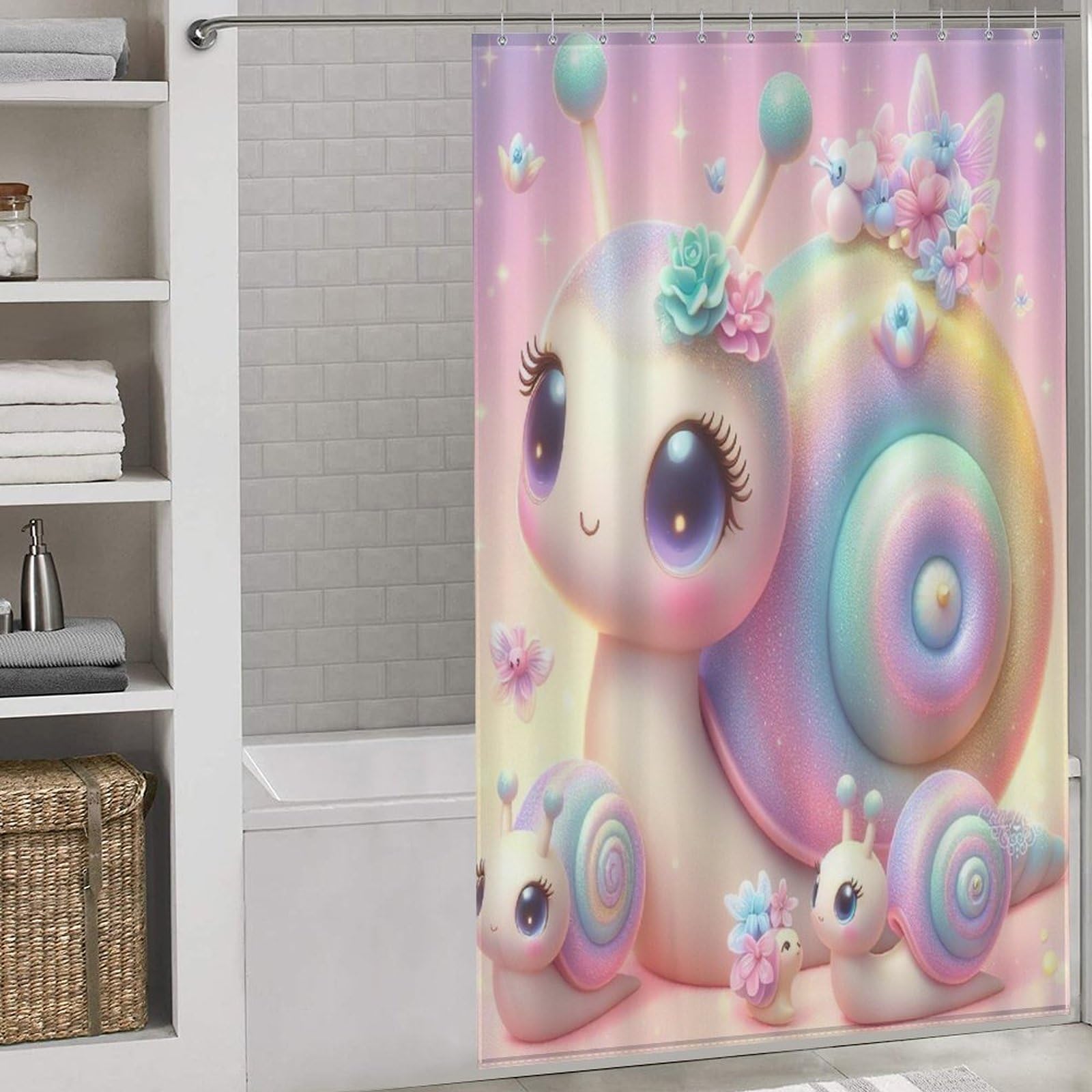 Rideau de douche imperméable salle de bains lavable 140x183cm