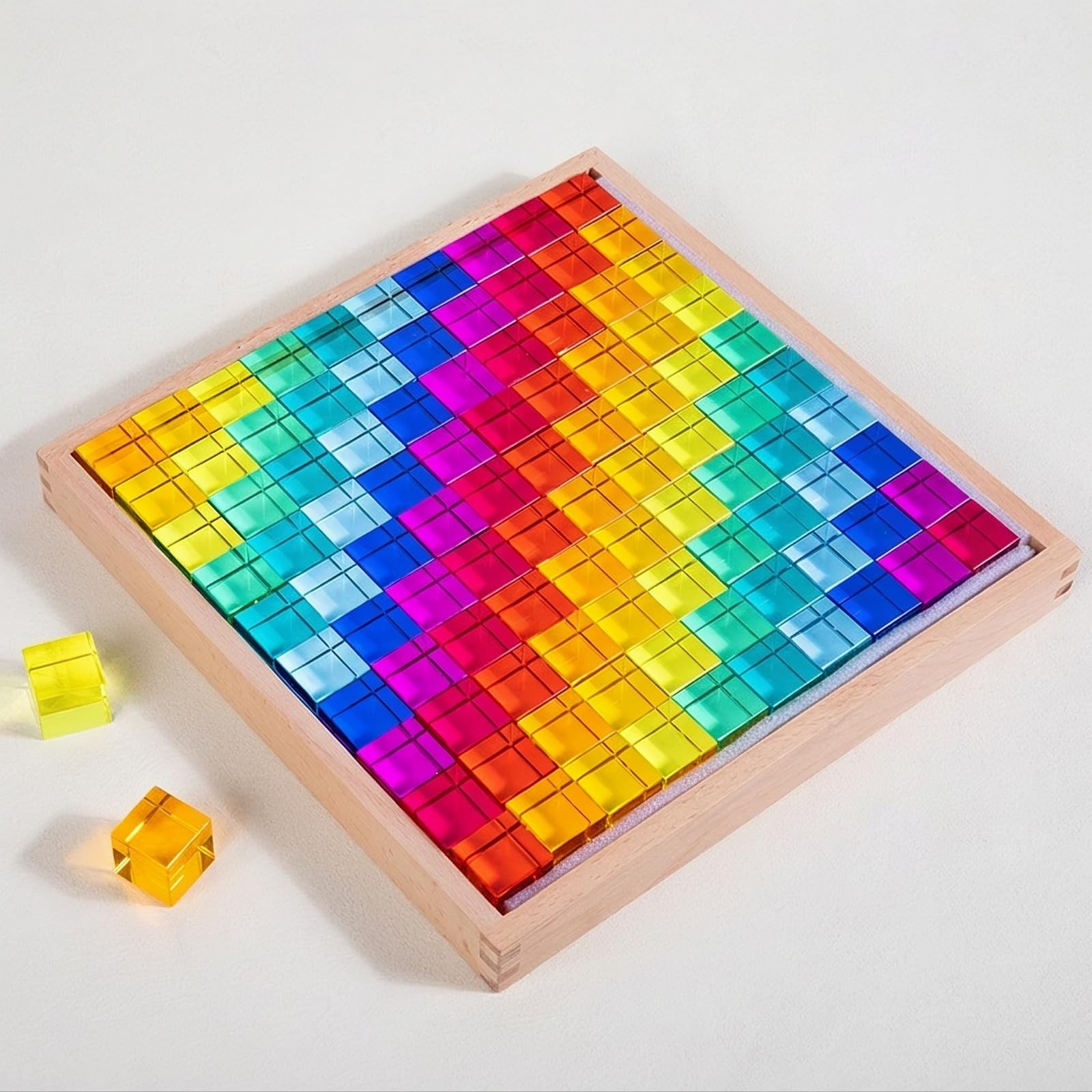 100 Piezas Cubos Acrílicos Creativo
