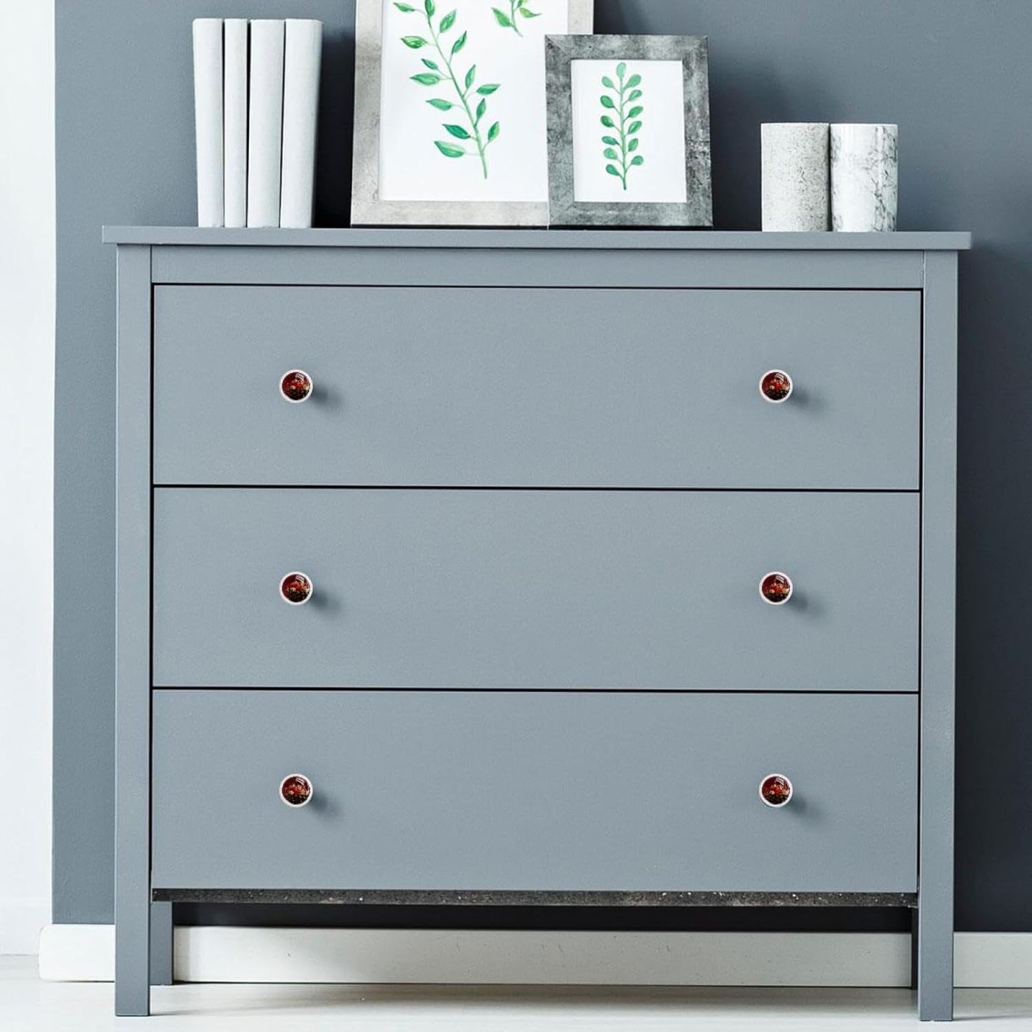 Black Base Summer Fruit Watermelon Pineapple (2) Furniture Knobs, Sturdy Cabinet Pulls with Screws for Home Renovation