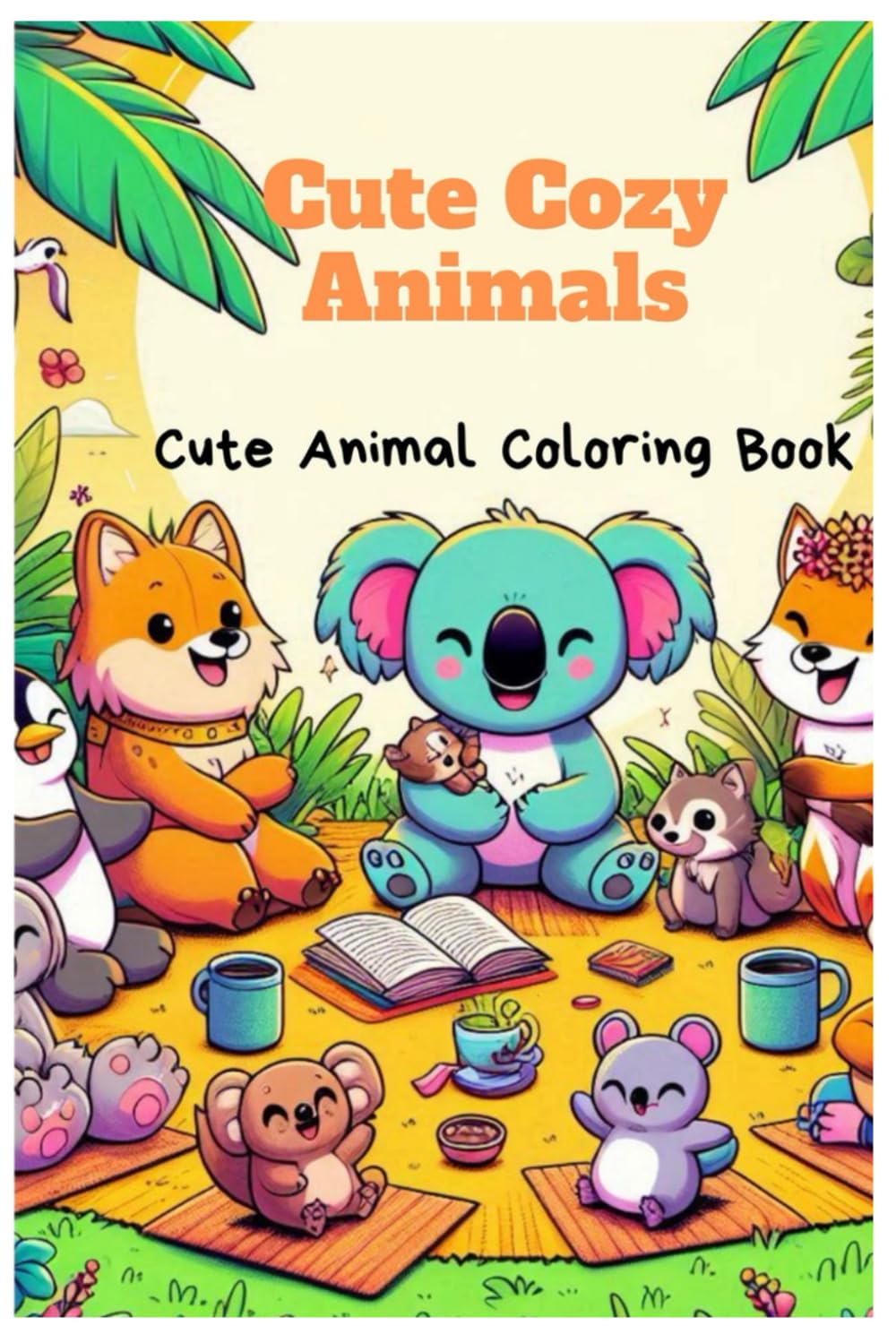Cute Cozy Animals: Fun and Relaxing Coloring Pages for Kids and Adults