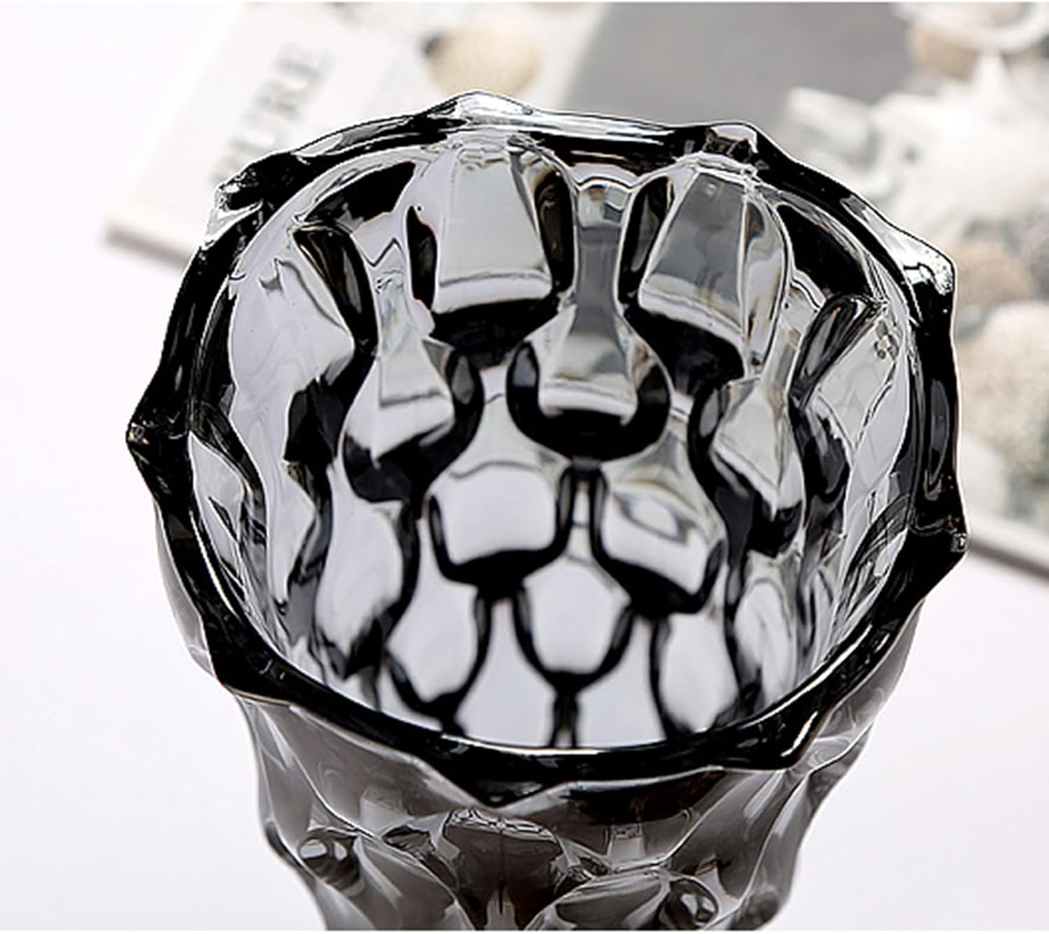 11.6" High Thickened Gray Glass Flower Vase for Home Decor, Dining Wedding Table Office Holiday Party Centerpiece Decoration - Image 4