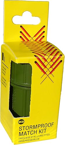Miniatura 4 de Kit de cerillos a prueba de tormentas UCO con estuche impermeable, 25 cerillos a prueba de tormentas y 3 mecheros Verde oscuro