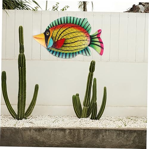 Miniatura 3 de GANAZONO Jardín de hierro forjado peces colgante de pared de metal pez vela arte de pared colgante de peces decoración de peces escultura de pared