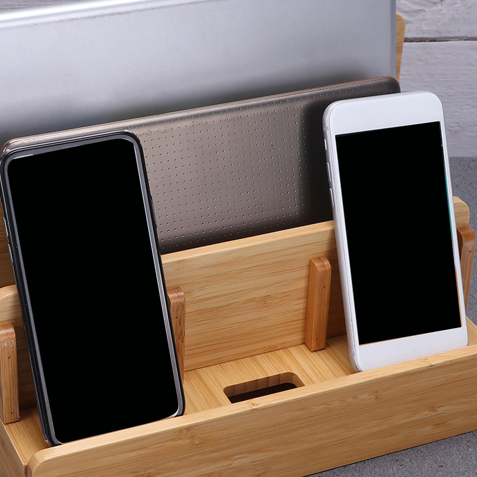 Abaodam Stazione Ricarica in Bambù per Cellulari e Tablet, Organizer