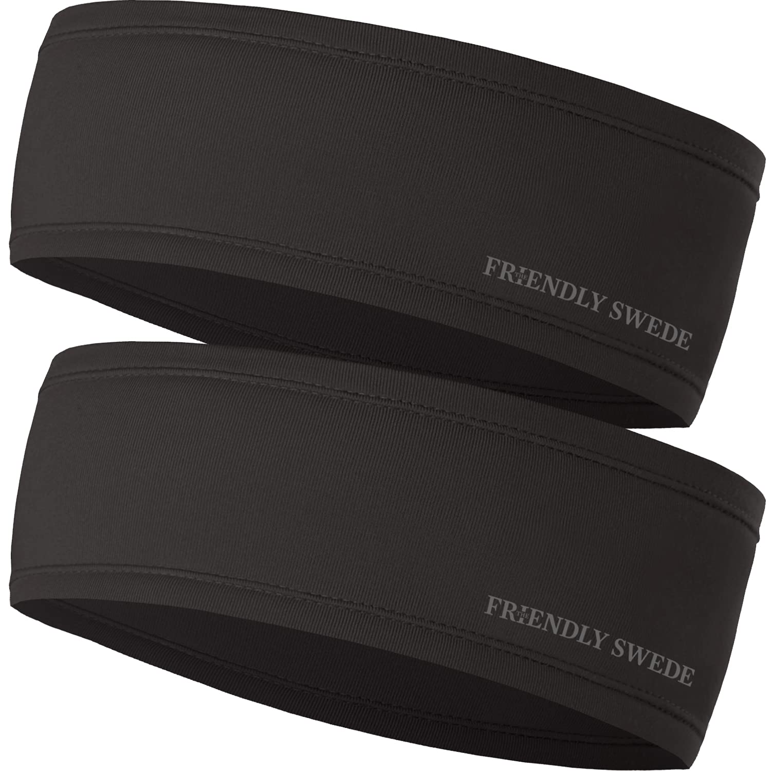 The Friendly Swede Running Headband Ear Warmer - 2-Pack, Sports Headband for Outdoors, Running, Cycling, Hiking - Ideal as Liner Under Helmets