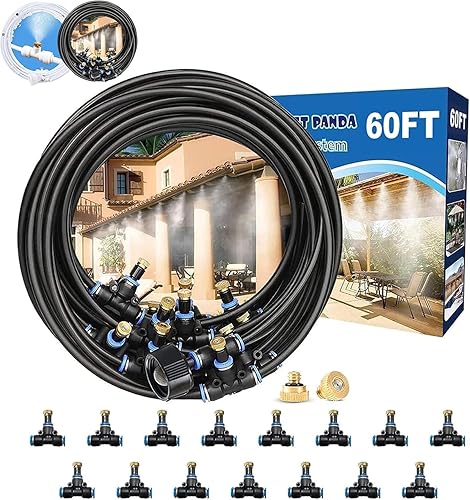 Miniatura 10 de Kit de nebulización de ventilador para patio exterior, rociadores de ventilador al aire libre para sistema de refrigeración, manguera de niebla de