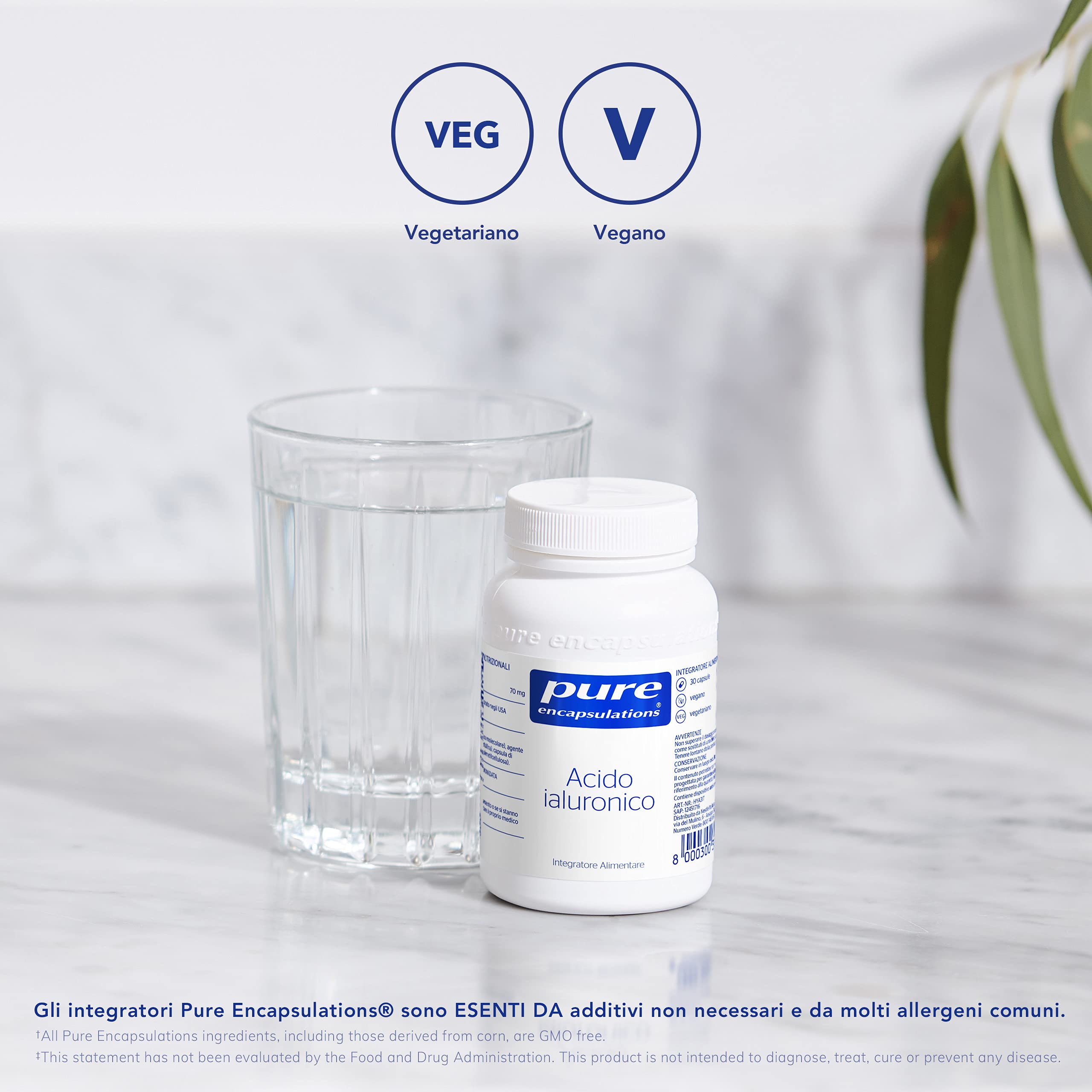 Pure Encapsulations - Acido Ialuronico – Integratore con Acido Ialuronico a Basso Peso Molecolare – Pelle e Articolazioni – 30 Capsule