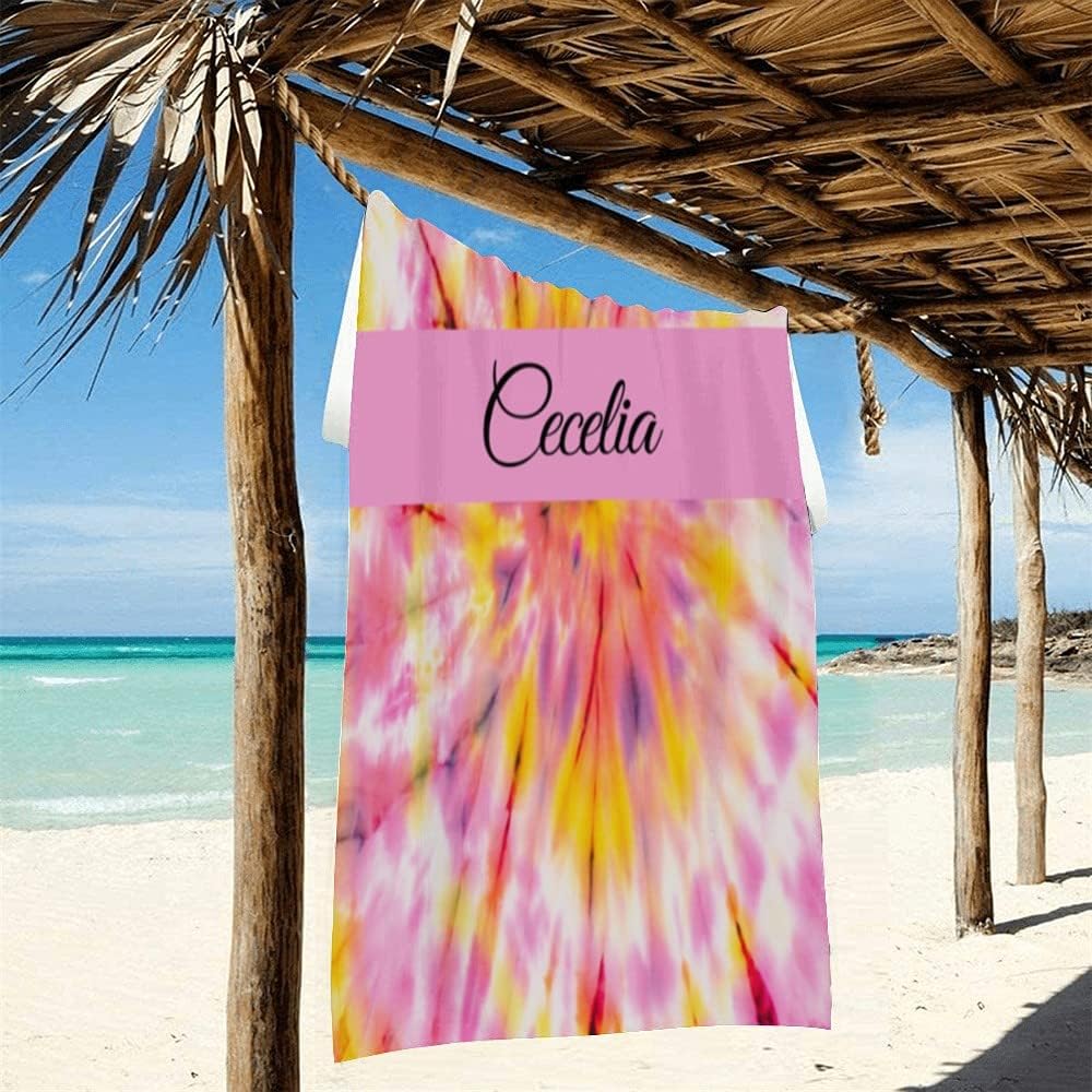 Naisian NIANWUDU E-Shine Tie dye Beach Towels Custom Beach Towels with Name Personalized Beach Towel Customize Beach Towels for Adult