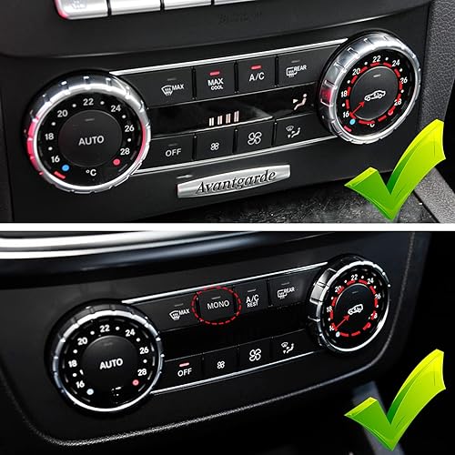 Miniatura 4 de Jaronx Compatible con botones de aire acondicionado de Mercedes Benz, cubiertas de botón de control de clima, botones de aire acondicionado, botón
