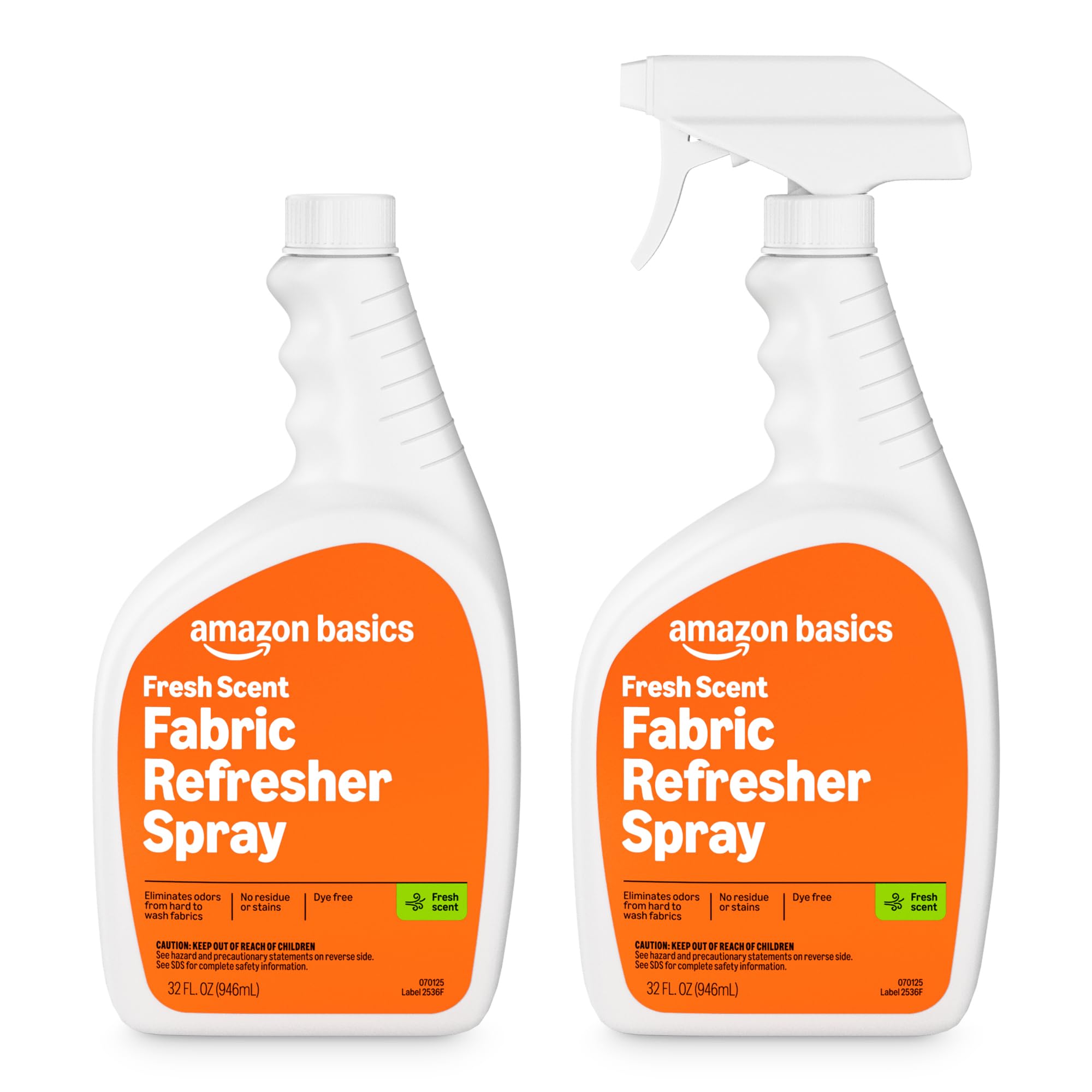 Amazon Basics Fabric Spray, Fabric Freshner, Fresh Scent, 32 fl oz, Pack of 2, Packaging May Vary