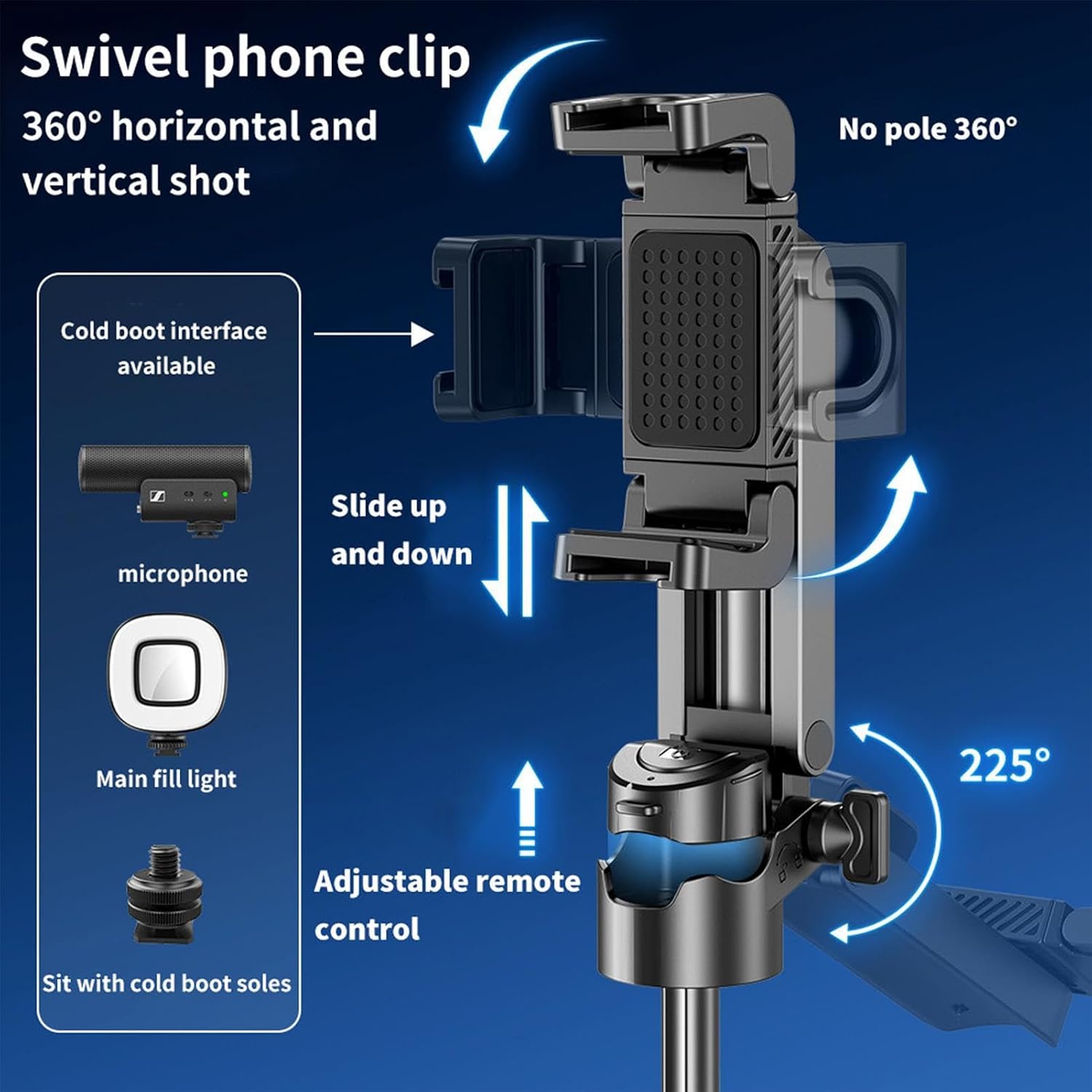 Selfie Stick Phone - Handheld Rod, 1 Pocket Mount for Mobile Capture, Folding Carbon Pole with Wireless Shutter, Camera Gear, Extension Wand for Vlogging, Sightseeing and Portrait