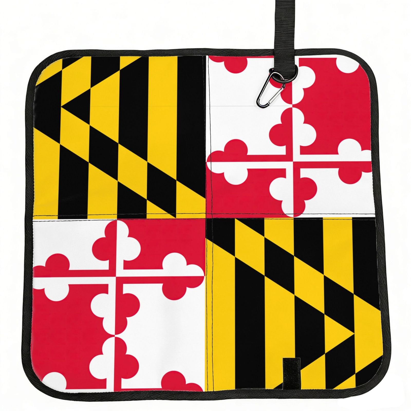 DIEzig Flag of Maryland Printed Compact Foldable Sitting Pad Oxford Base, Portable Cushion for Fishing Sports Events