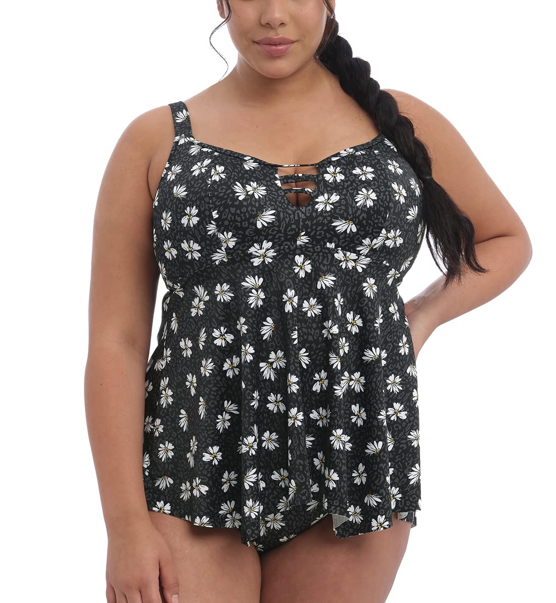 ElomiPlain Sailing Handkerchief Hem Molded Tankini (ES7271)