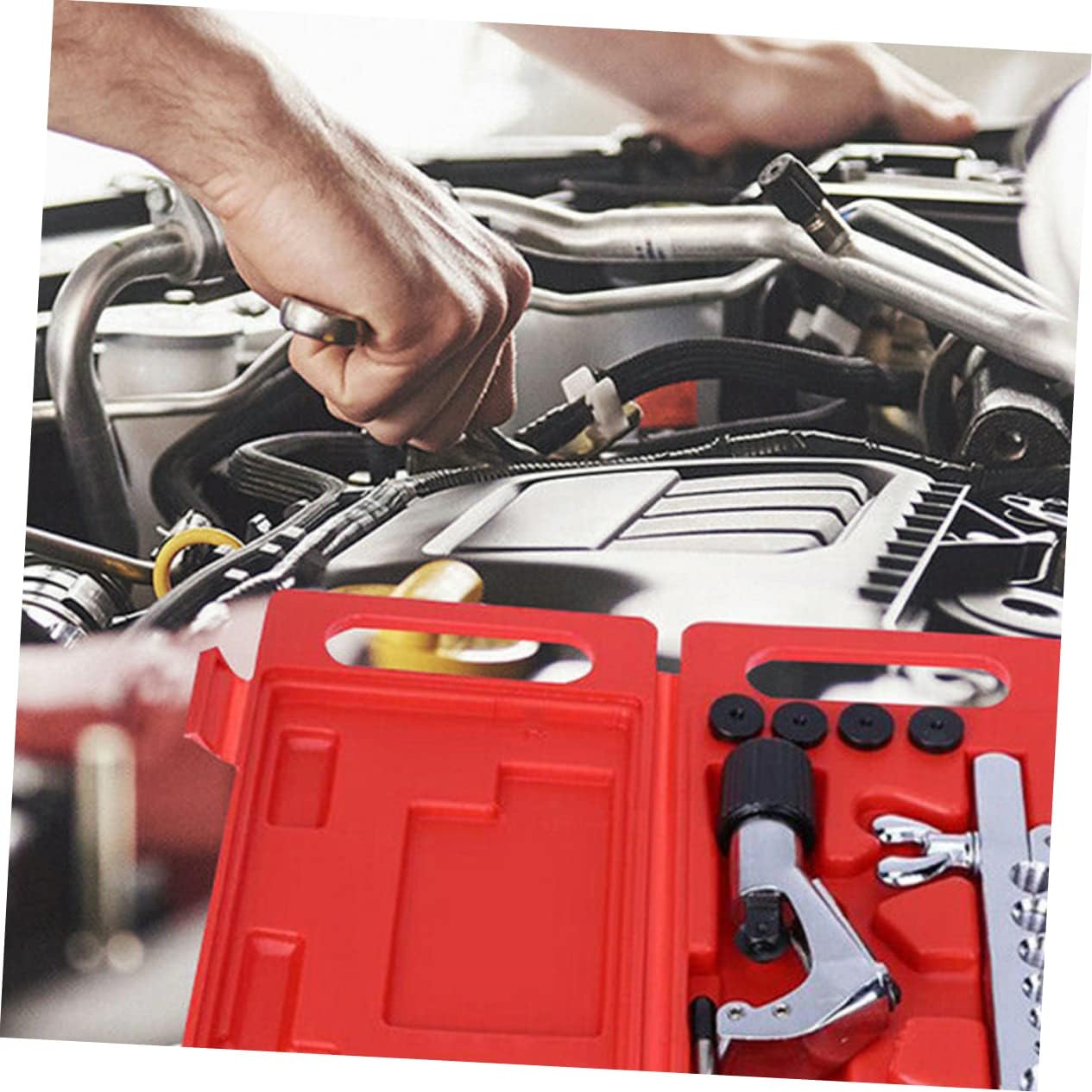 Zestaw narzędzi do rozszerzania rur hamulcowych z hydraulicznym narzędziem do rozszerzania, ręczną giętarką do rur, zaciskami węża i izolacją rur wodnych