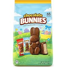 Bunnies Milk Chocolate Wafer Easter Candy 65 Individually Wrapped Bunny Snack Size Treat - Easter Egg Hunt Basket Filler Stuffer Party Favor