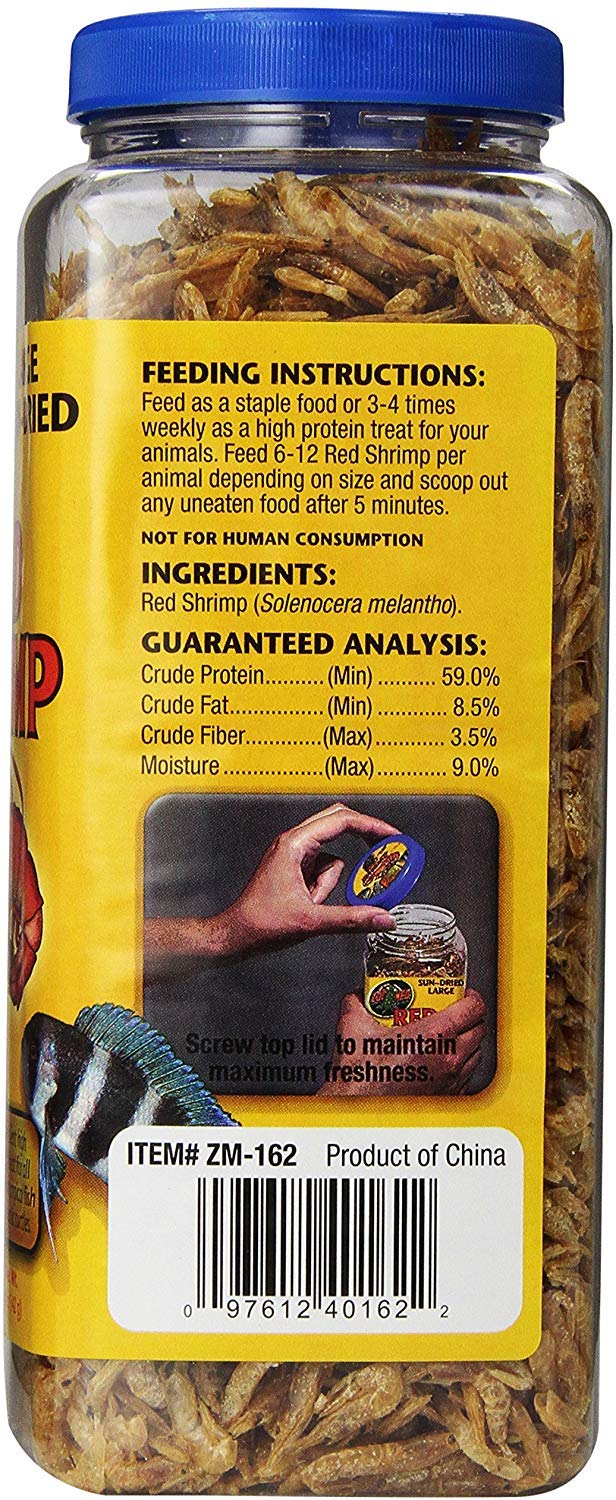 Zoo Med Large Sun-Dried Red Shrimp Tropical Fish Aquatic Turtles 5 oz - 6 Pack