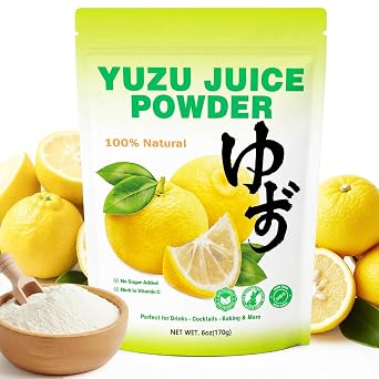 6oz Yuzu Juice Powder - Mild Japanese Citrus Mix for Drinks, Cocktails, Baking - Instant Yuzu Powder with No Added Sugar for Cooking, Beverages, and More
