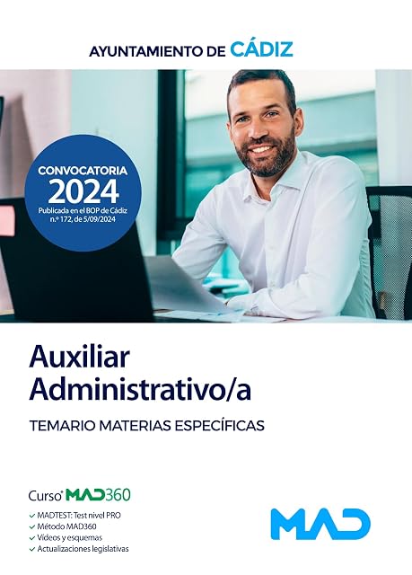 Portada de Auxiliar Administrativo/a. Temario de Materias Específicas