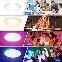 Розумний RGB LED світильник AMKI 12" 30Вт стельовий для дому з Wi-Fi, Alexa та Google Home — фото 4