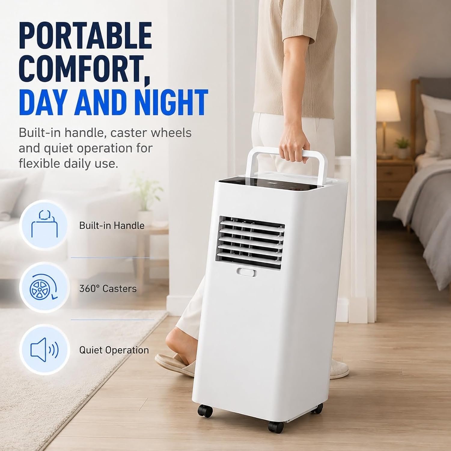 Aire Acondicionado Portátil 7000 BTU De Pie con Ventilador