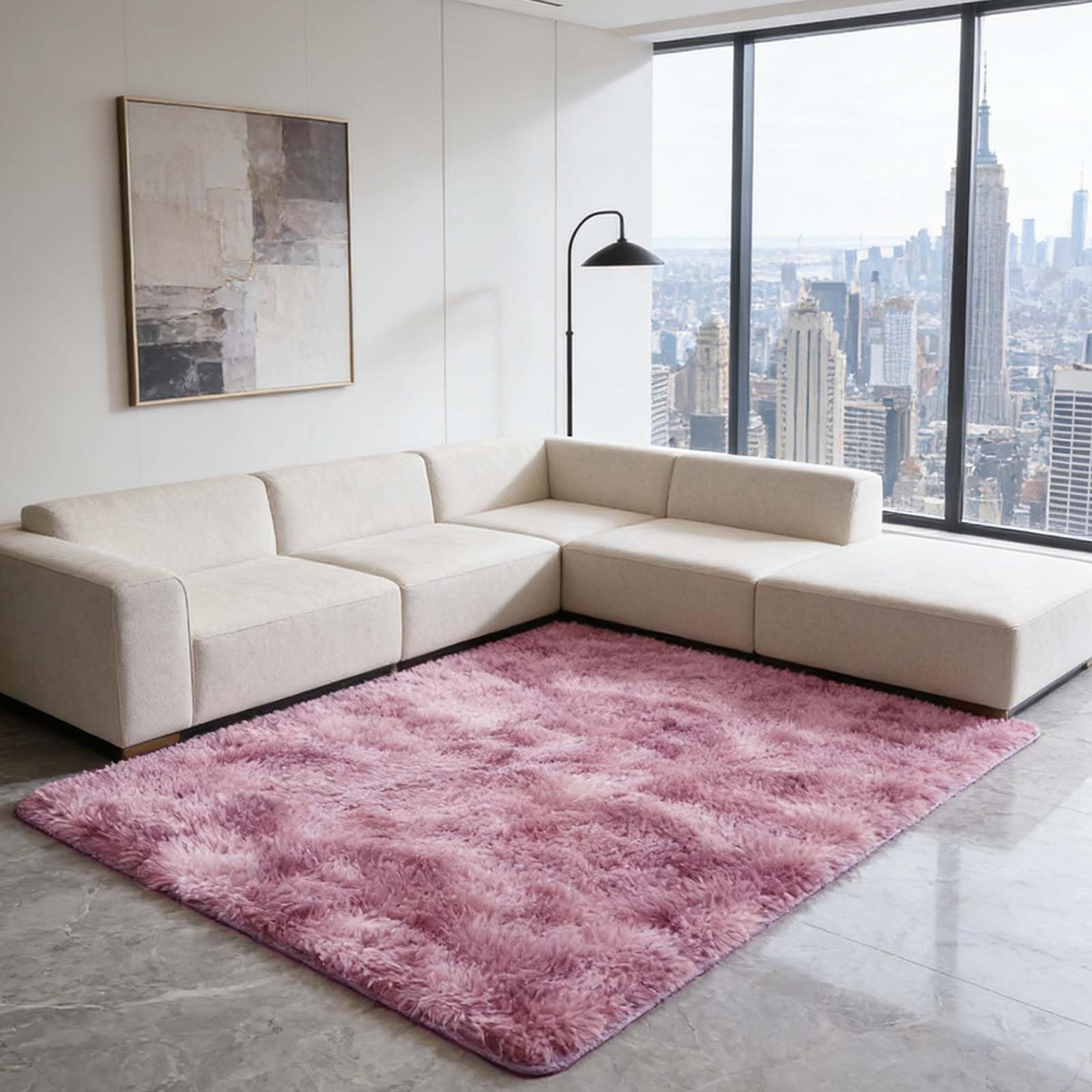 Tapis de salon 130x200 cm antidérapant résistant qui ne perd pas ses poils