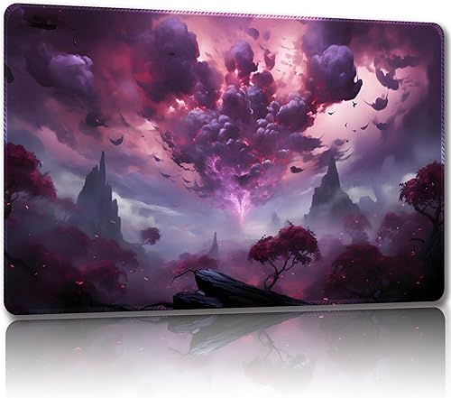 Malqiqi Tapete de juego para MTG, con bolsas de almacenamiento gratis, tapete de juego de 24 x 14 pulgadas, TCG y tapete de juego de mesa para