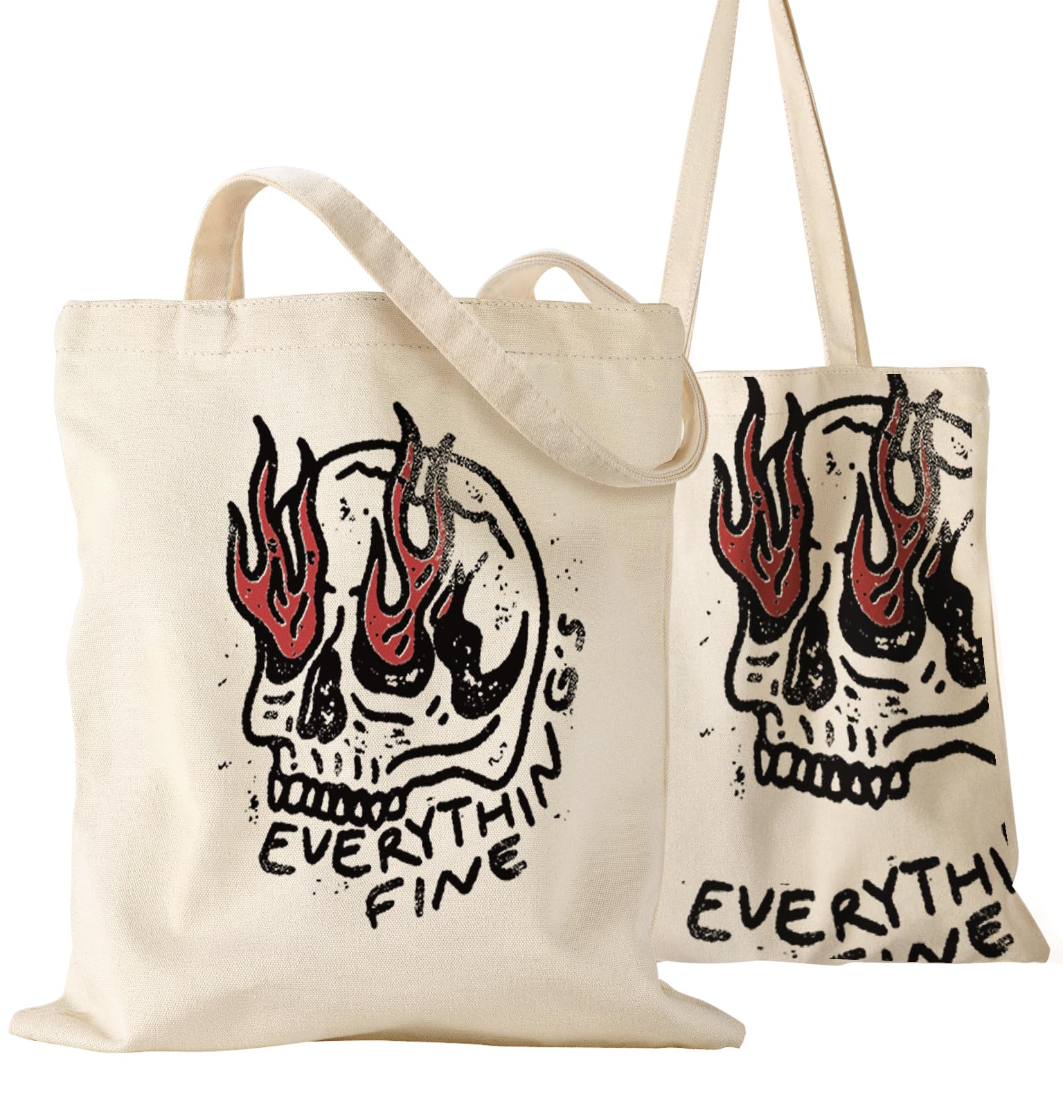 Miss Adola Aesthetic Canvas Tote Bag for Women - Sturdy Cloth Cotton Totes Bag with Pattern Shoulder Bag