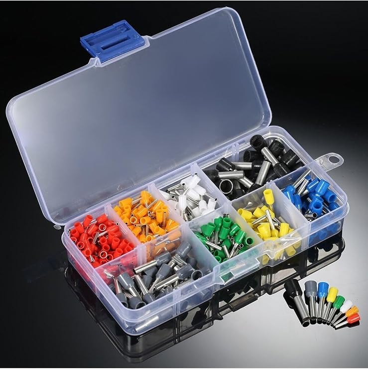 Alcatronic 400 Piece Insulated Cable End Set Boxed Insulated Wire Terminal Socket Crimped Pin Electrical Wire