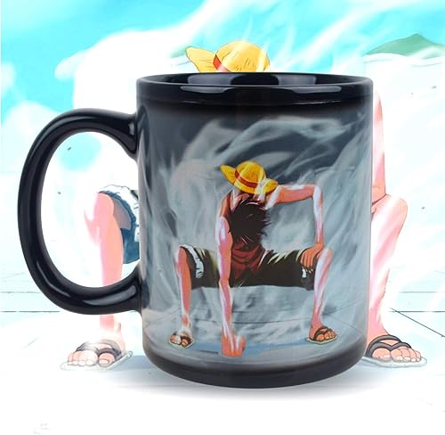 Miniatura 6 de Taza de café cambiante Luffy de una pieza Taza de café de cerámica reactiva sensible al calor
