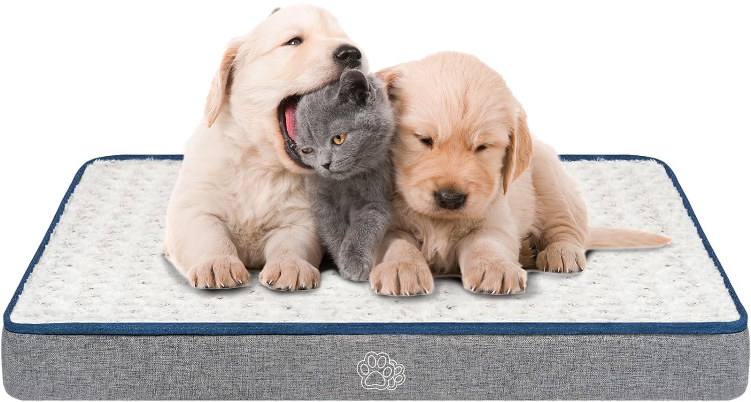 EMPSIGN Reversible Cool and Warm Dog Bed for Crate Pad, Pet Beds with Washable and Removable Cover, Dog Crate Bed Sleeping Mats, Bed for Dog Crate for Large Medium Small Dogs, Grey (B09N3Q5JLC) Amazon Price History, Amazon Price Tracker