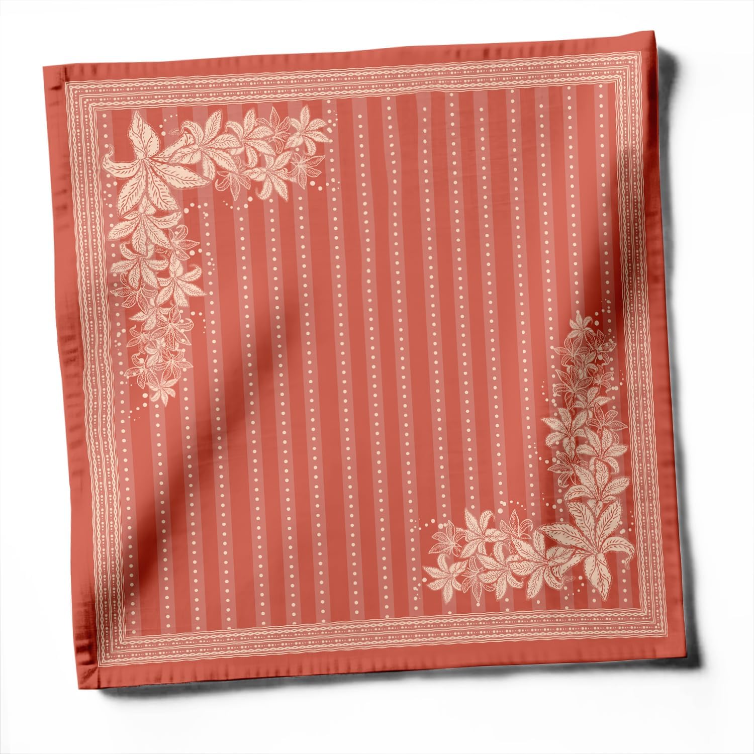 Luxury Cotton Twill Napkins - Set of 12, 20-Inch Floral Print, Premium Thick Cloth Napkins for Elegant Dining & Special Occasions - Soft, Reusbale & Machine Washable
