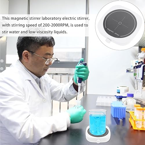 Miniatura 5 de Mini batidor mezclador agitador agitador portátil placa para laboratorio aula investigación científica agitador magnético magnético