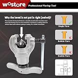 Wostore Eccentric Flaring Tools Set and Tube Cutter Kit for 7 Dies Sizes 3/16-3/4inch Refrigeration HVAC 45 Degree Heavy Duty - 2