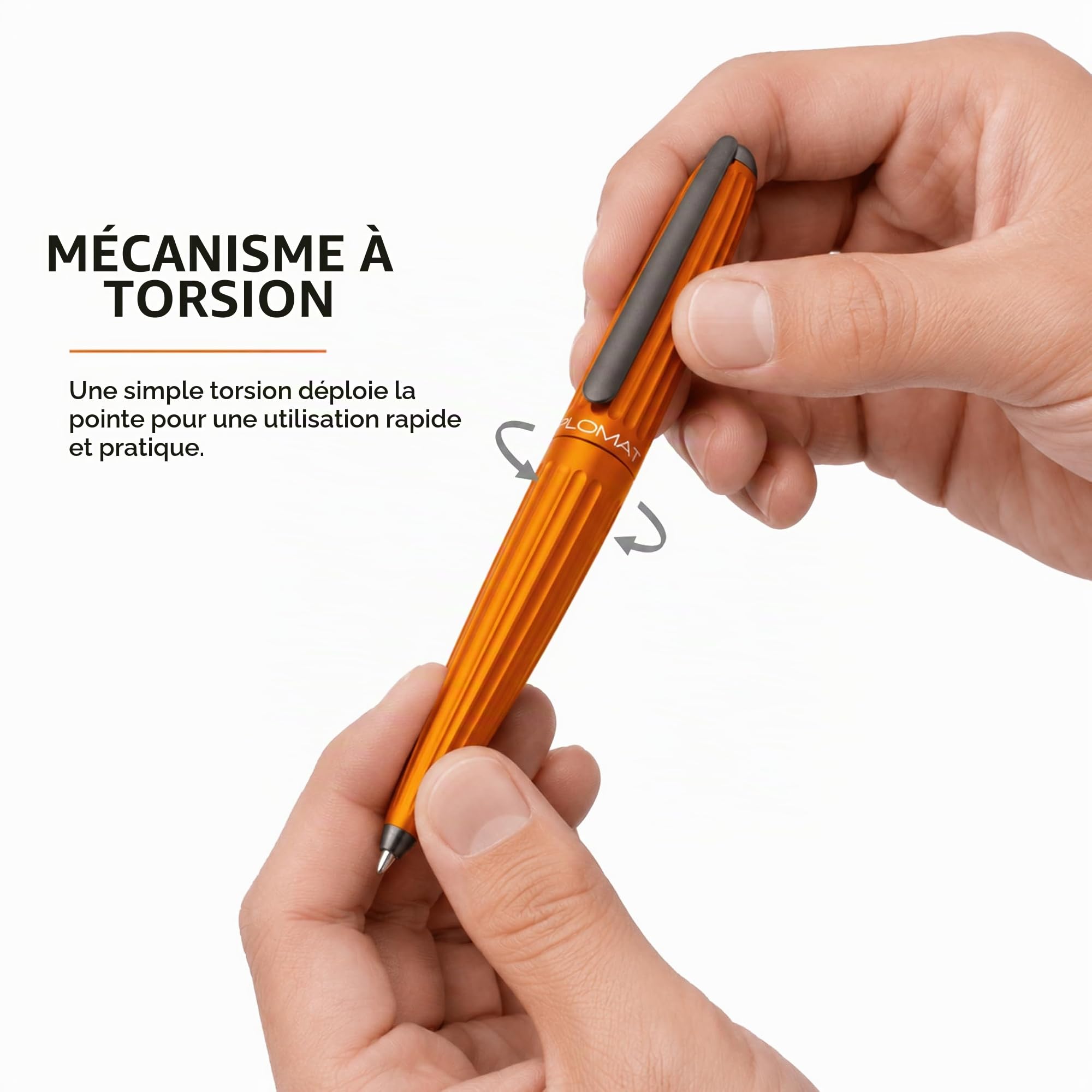 DIPLOMAT - Stylo Bille Aero - Orange - Résistant et Élégant - Simple & Confortable - Allure Dynamique - Anti-Rayures - Savoir Faire Traditionnel - Garantie 5 Ans - D40302040