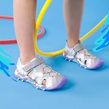 DREAM PAIRS Sandales Enfant Garçon Fille Sandales de Sport Outdoor Bout Fermé, Chaussures d'eau Antidérapantes Respirantes Sandales Randonnée Plage Marche Été pour Enfants,Size 36,Gris/Violet - 2