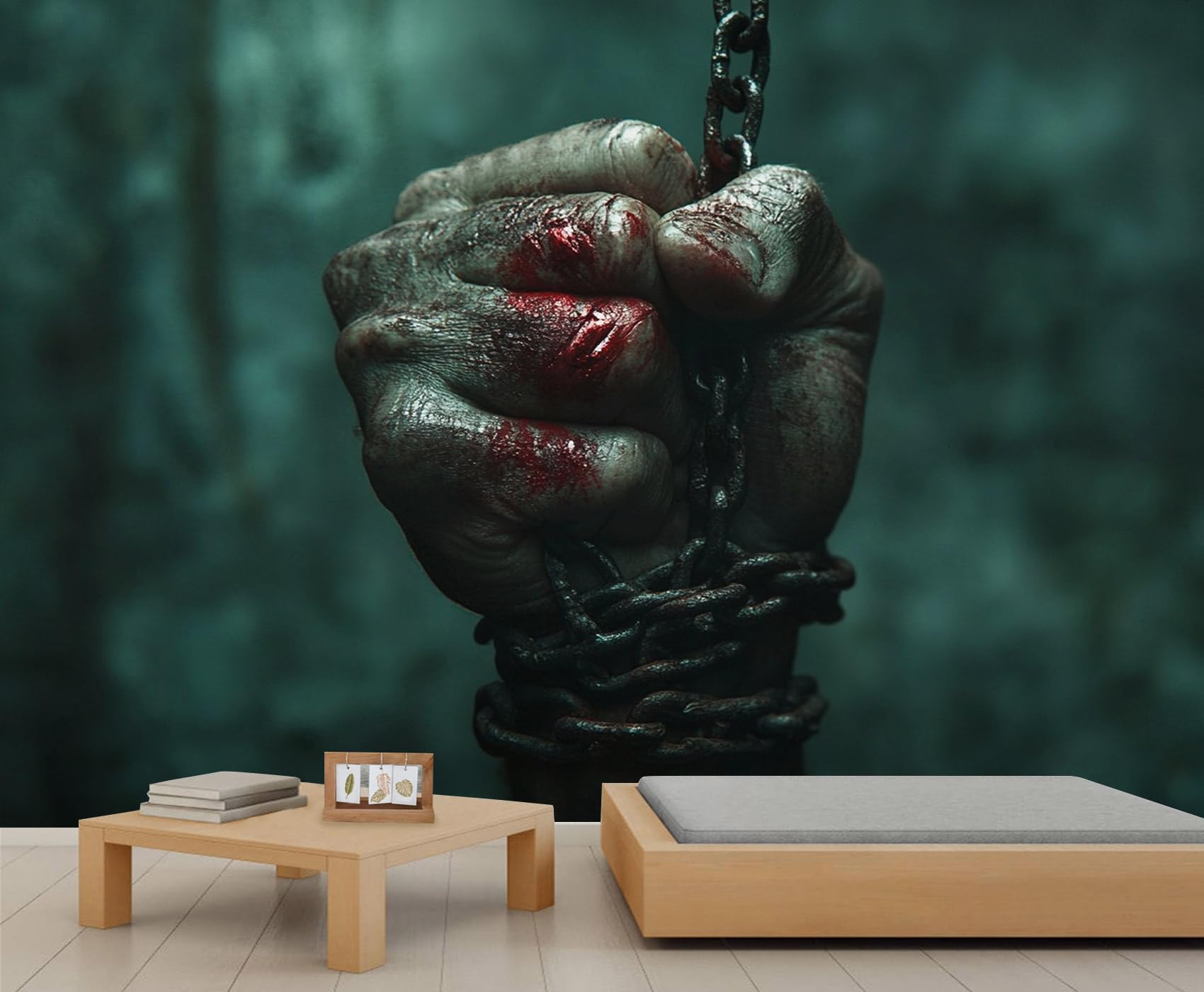 Horror Mural Dark Wallpaper Horror Realism Wall Mural Commercial Hotel Poster Custom Wallpaper Massive Panoramic Wall Poster (Non-self-Adhesive)