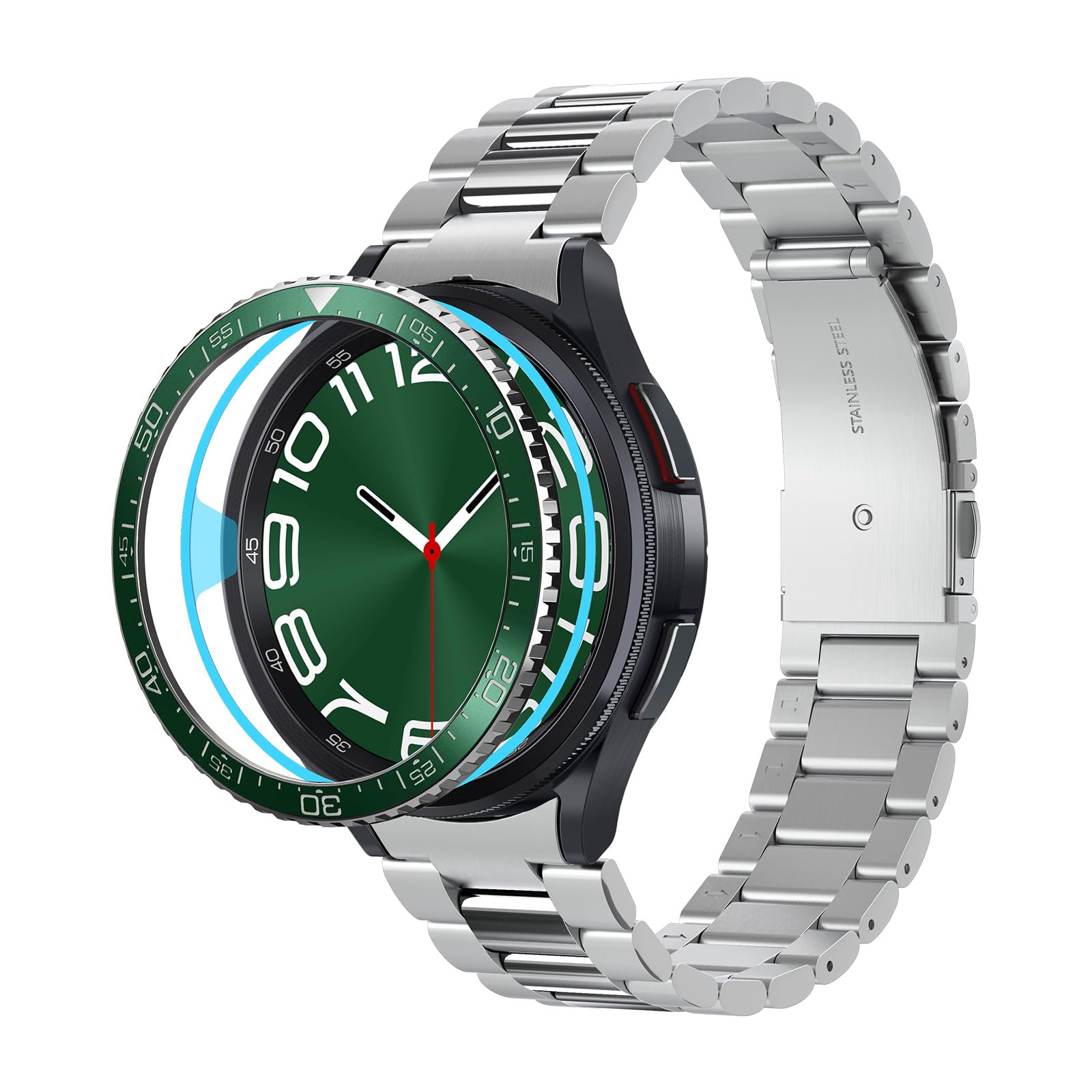 Spigen Bezel Tune Designed for Samsung Galaxy Watch 6 Classic 47mm Bezel Ring Protector Bezel Ring Adhesive Cover (2023) - Green