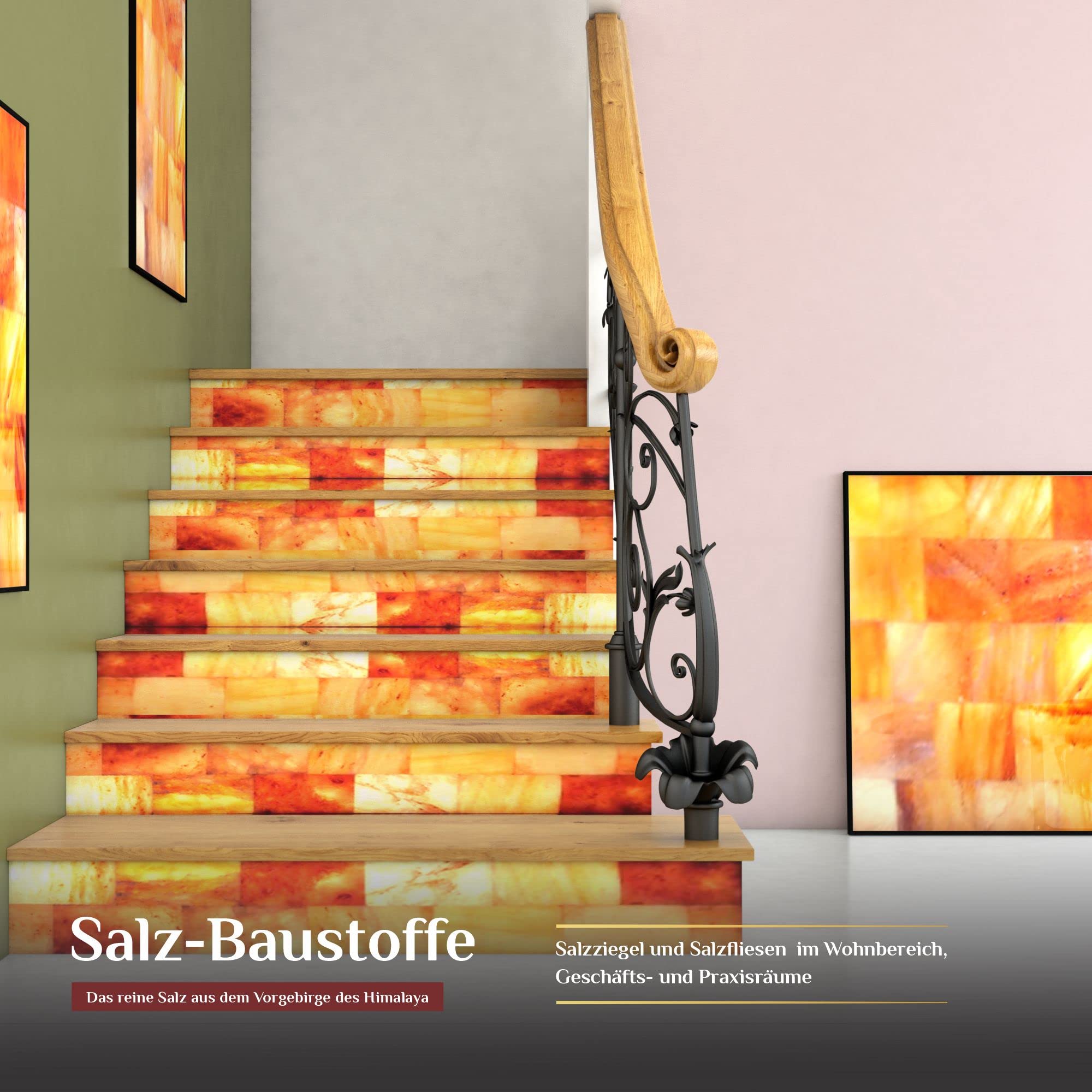 SalNatural Salzfliese aus Kristallsalz. 20x10x2.5 cm Salzstein für Sauna, Salzräume, Salzgrotten. Beleuchtete Salzwand im Wellness- und Wohnbereich,Sauna & Infrarotkabinen (20)