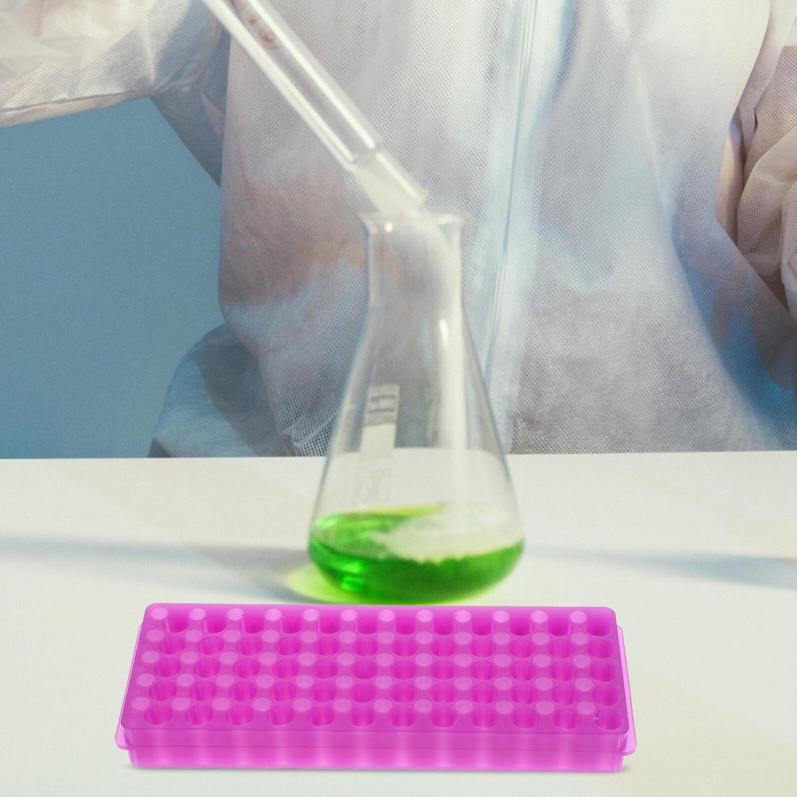 OUNONA 6 Stück Zentrifugenröhrchengestell aus Abs mit Doppelseitigem Design und Verdicktem Boden Geeignet für 0,5ml bis 2ml Reagenzgläser im Labor