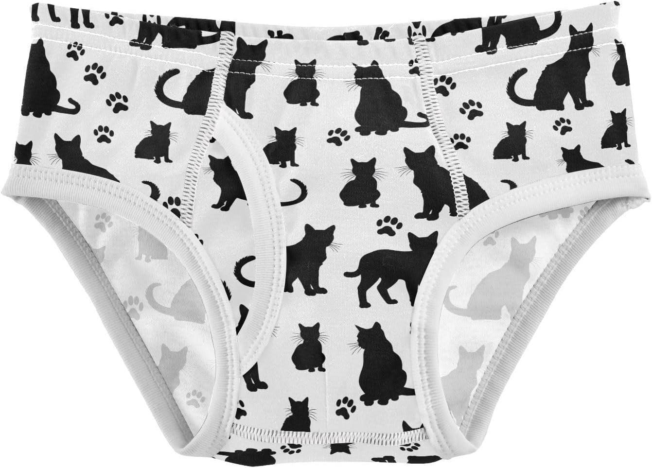 visesunny Boys Training Underwear Black Cat Paw Print Breathe Cotton Potty Briefs Size 2T-8Y for Toddler